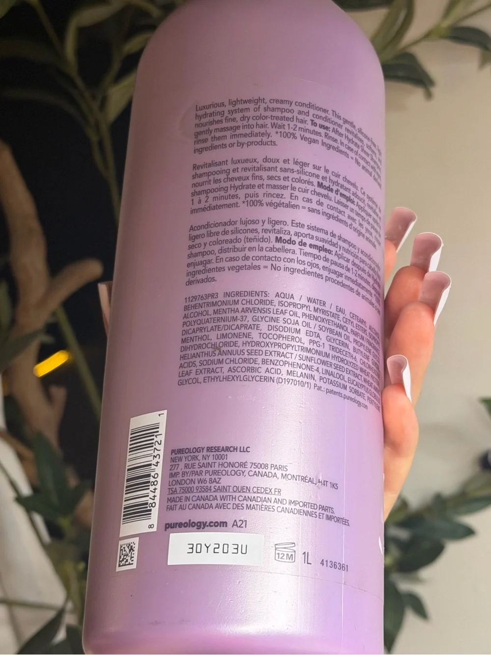 Pureology Hydrate Sheer Conditioner, 1L — Brand New & Sealed
